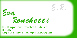 eva ronchetti business card